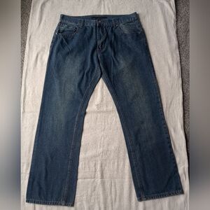 Beverly Hills Polo Club Relaxed Straight Leg Jeans - Med Wash - 38x32